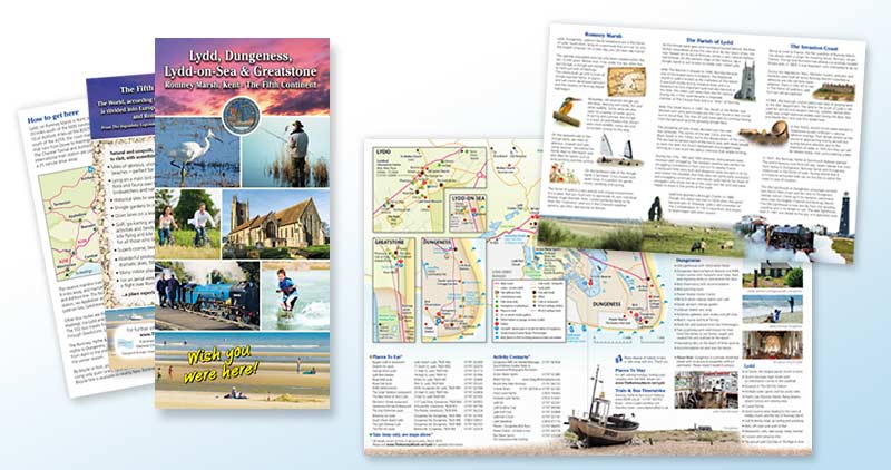 Leaflet to promote Lydd, Dungeness, Lydd-On-Sea and Greatstone