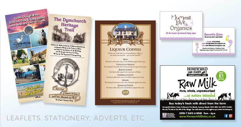 Leaflets, Stationery, Adverts, etc